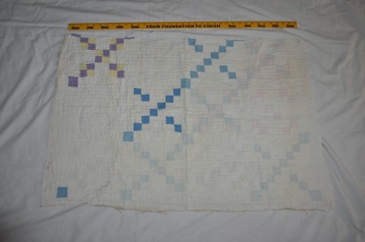 vintage hand crafted SMALL QUILT and pieces Craft old antique primitive shabby 