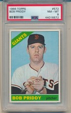 1966 Topps Bob Priddy (High Number Series) (#572) PSA8 PSA