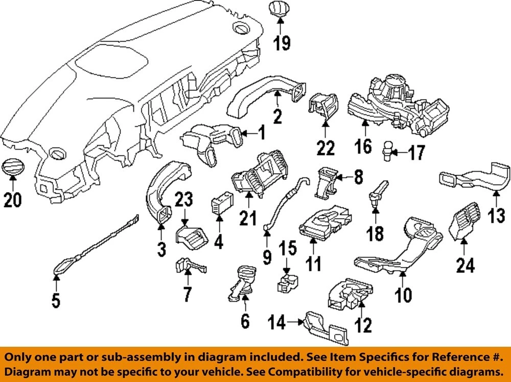 MERCEDES OEM GLE350 Dash A/C AC Heater-Vent Air Outlet Louvre  