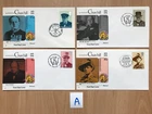 GB 1974 Sir Winston Churchill - Set of 4  Fleetwood FDC's all w/ diff. SHS Lot A