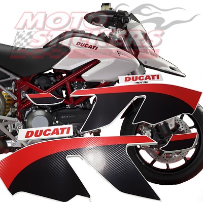 Ducati Hypermotard weiß - EVO Carbon Grafik Aufkleber Kit