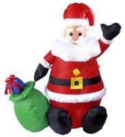 Aufblasbarer Leuchtender Weihnachtsmann 122 Cm FüR Dekoration Innen/AußEn