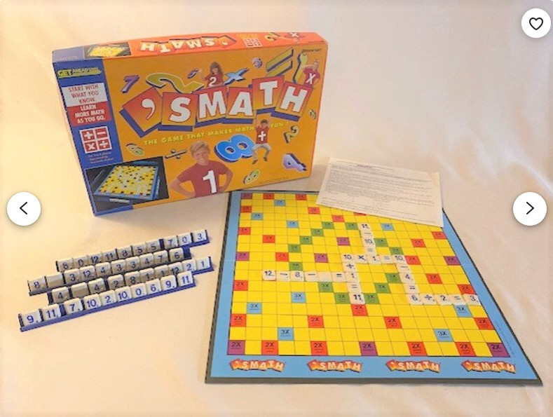 Vintage 1993 'Smath board game, ages 6 and up. Math Game Fun ...