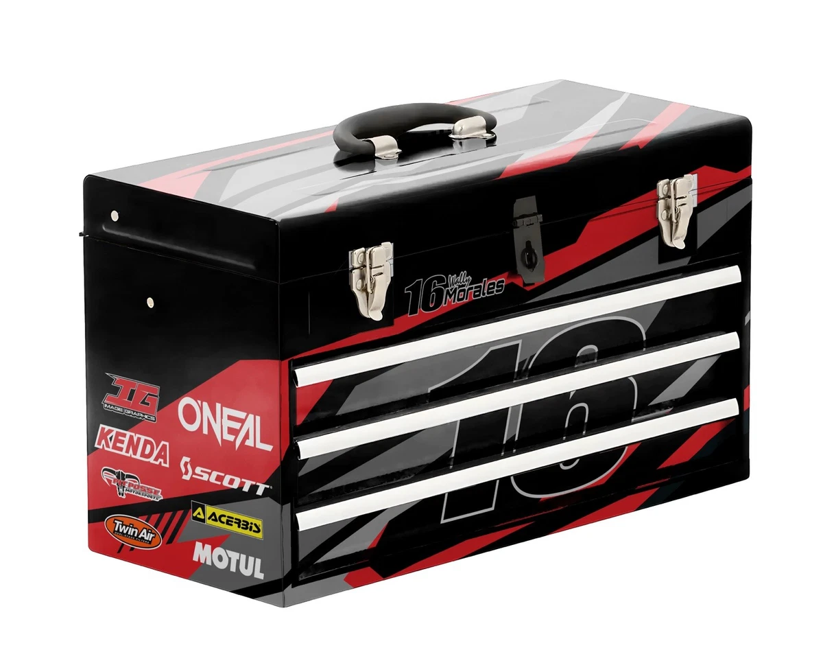 Tool Box Graphics Set For Husky 3 Drawer Metal Toolbox Motocross Racing Red