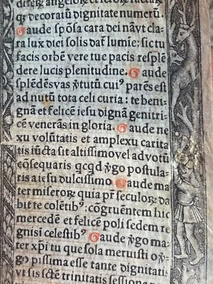 Page sur Vélin & Livre d'Heures & Moyen Age & Haute Epoque & Incunable - Photo 1/4