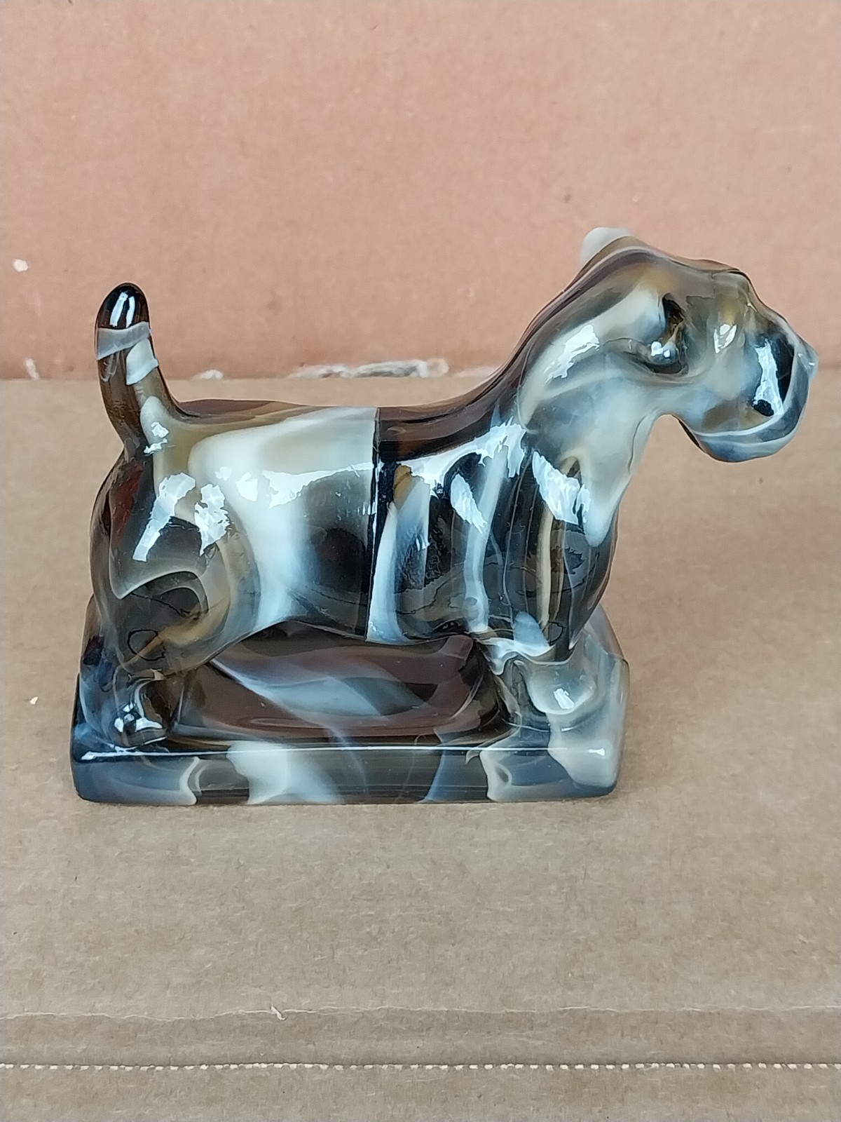 Vintage Imperial Caramel Slag Glass Scottie Dog Figurine