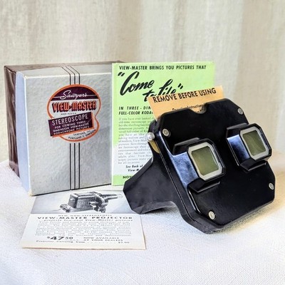 Vintage NOS 1947 Sawyer's View-Master De Luxe Stereoscope Box Catalog Ephemera