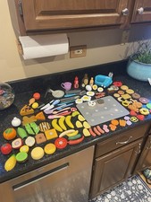 Pretend Play Kitchen Plastic Melissa Doug Wood Pull Apart Fun Food Part Lot