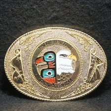 WG15170 NOS NICE VINTAGE 1990  FUR RENDEZVOUS ANCHORAGE, ALASKA  BELT BUCKLE