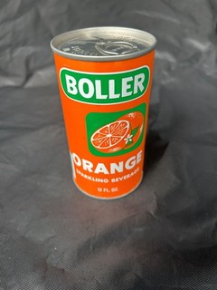 Vintage Boller Orange Sparkling 1970’s Empty 12 oz. Steel Ring Pull Tab Soda Can
