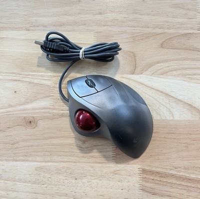 Logitech Trackman Wheel T-BB18 Trackball Marble Optical Mouse 804360-1000