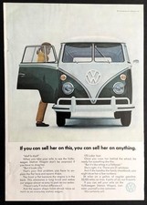 1965 VW Van VOLKSWAGEN vintage AD *If You Can Sell Her On This* Station Wagon
