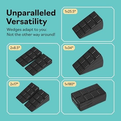 Squat Wedge Block Set of 3/5 - 960 LBS Capacity - Slant Board for Calf