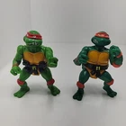TMNT Teenage Mutant Ninja Turtles Figure Pair 1988 Raphael Michaelangelo *READ*