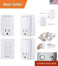 Compact Wireless Remote Outlet Switch with 100ft Range and 3 Outlets Included