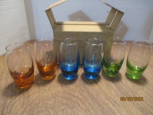 Carnival Cruise Line  shot cordial glass lot set 6 colors collectible Glasses