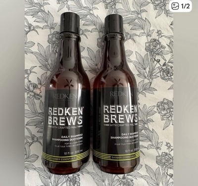 Redken Brews Daily Shampoo 10 fl oz Deep Cleansing For All Hair Types 2 Bottles