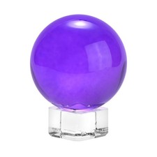 50mm/2 Inch K5 Crystal Glass Ball with Stand Solid Crystal Ball Purple 