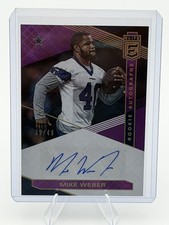2019 Donruss Elite Rookie Autographs Mike Weber #RA-MW Purple 39/49 (AU, RC)