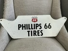 Vintage Sign Phillips 66 Tires Approx. 22.5x 7.5in Metal Board Advertising Sign