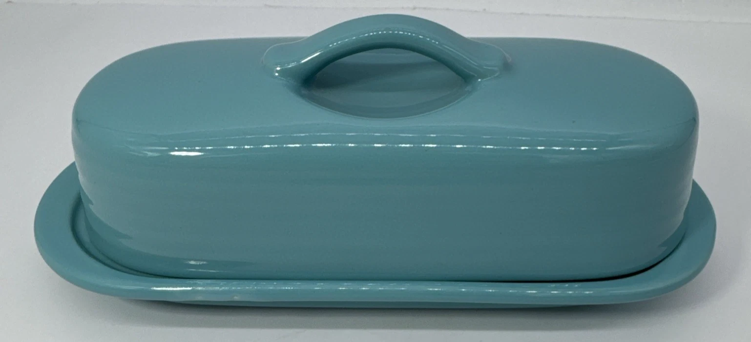 Chantal Full Size Ceramic Turquoise Aqua Covered Full Size Butter Dish *Note
Opens in a new window o