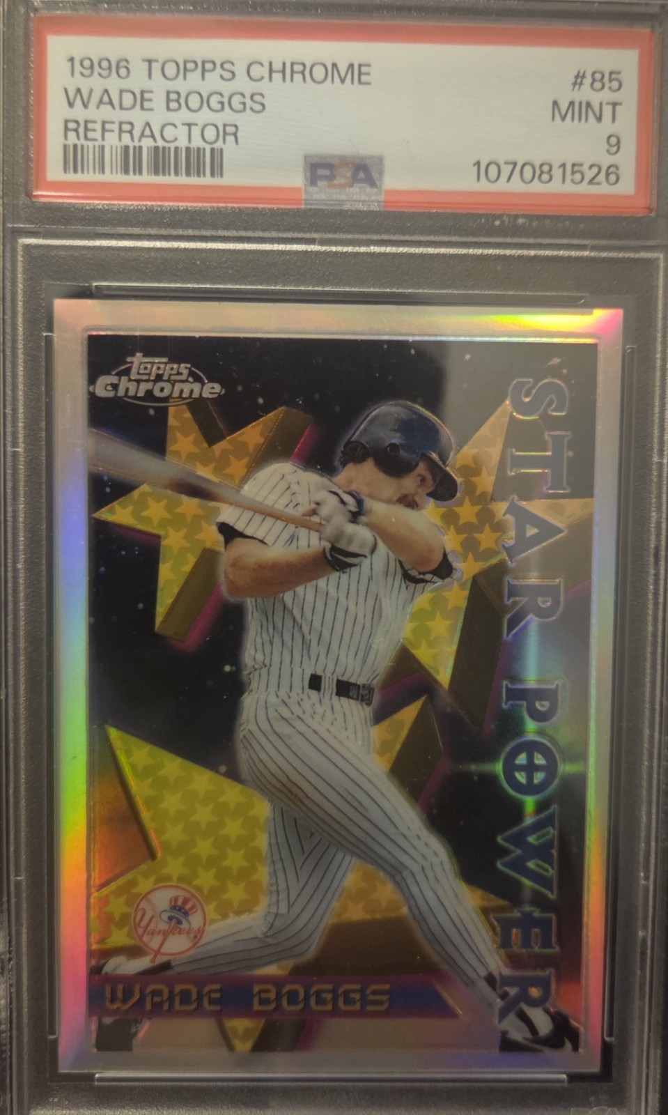1996 Topps Chrome - Star Power Wade Boggs #85 Refractor PSA 9 Yankees HOF