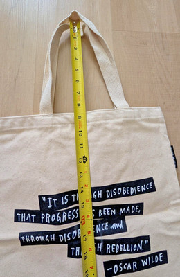 Out Of Print Book Tote Bag sz M Beige Canvas Graphic Punk Writers Authors USA