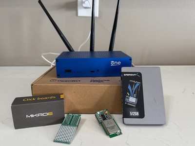 OpenWRT PWN ONE Router + 512 SDD + WIFI CLICK + Wireguard VPN + 3 Antennas 8dbi