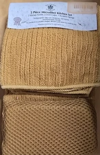 Sultan's Linens 5 Pc set Microfiber Kitchen Towels, Dish Cloths, Scrubber - New!