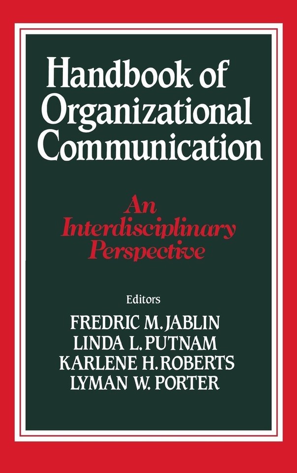 Frederic M Jablin (u. a.) | Handbook of Organizational Communication ...