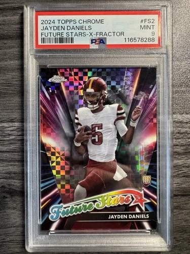 Topps 2024 Chrome Future Stars Jayden Daniels X-Fractor Rookie PSA 9