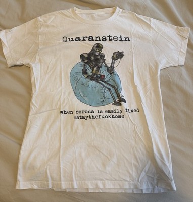 Silverstein Quaranstein Coronavirus COVID-19 Merch 2020 Large White Band T-Shirt