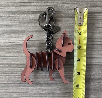 Coach Leather 3D Small Cat Puzzle Skeleton Bag Charm Keychain