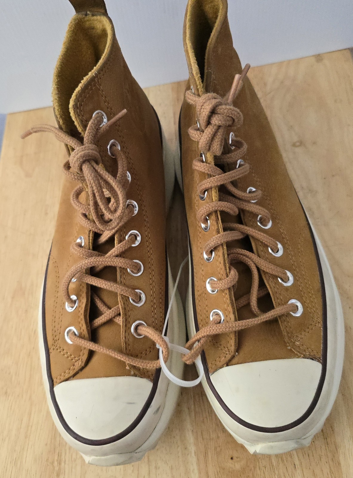 Converse Run Star Hike Platform Sneakers in Wheat Leather High Top-image