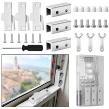 6 PCS Stainless Steel Keyed Window Locks Vertical Horizontal Sliding Security