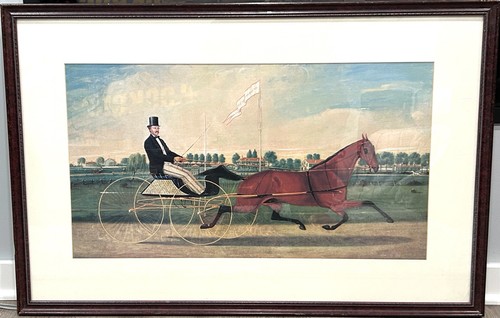 Vintage CHARLES HUMPHREYS : THE TROTTER (c.1860) Crown Fine Arts Framed Litho
