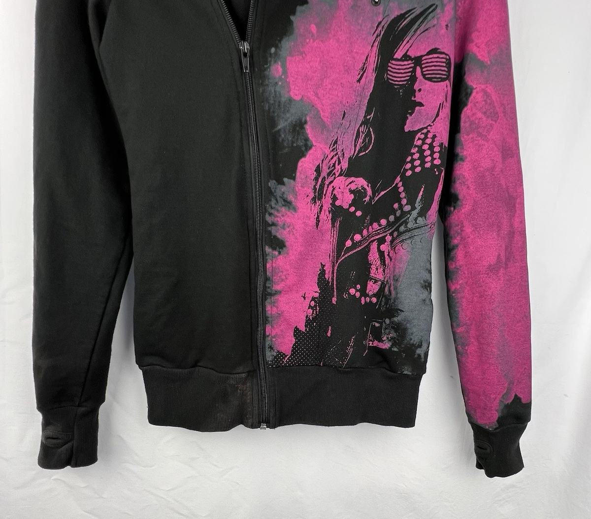 Abbey Dawn Avril Lavigne Hoodie Large Y2K Scene Emo Punk Black