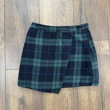Tucker + Tate Green Plaid Asymmetric Skirt, Size 10