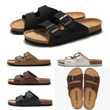 Herren Pantoletten Schuhe Hauslatschen Korkso...