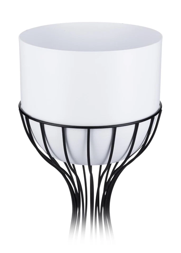 HowHomely Blumenständer Metall Übertopf schwarz weiß rund Draht Blumensäule 68cm - Bild 4 von 4