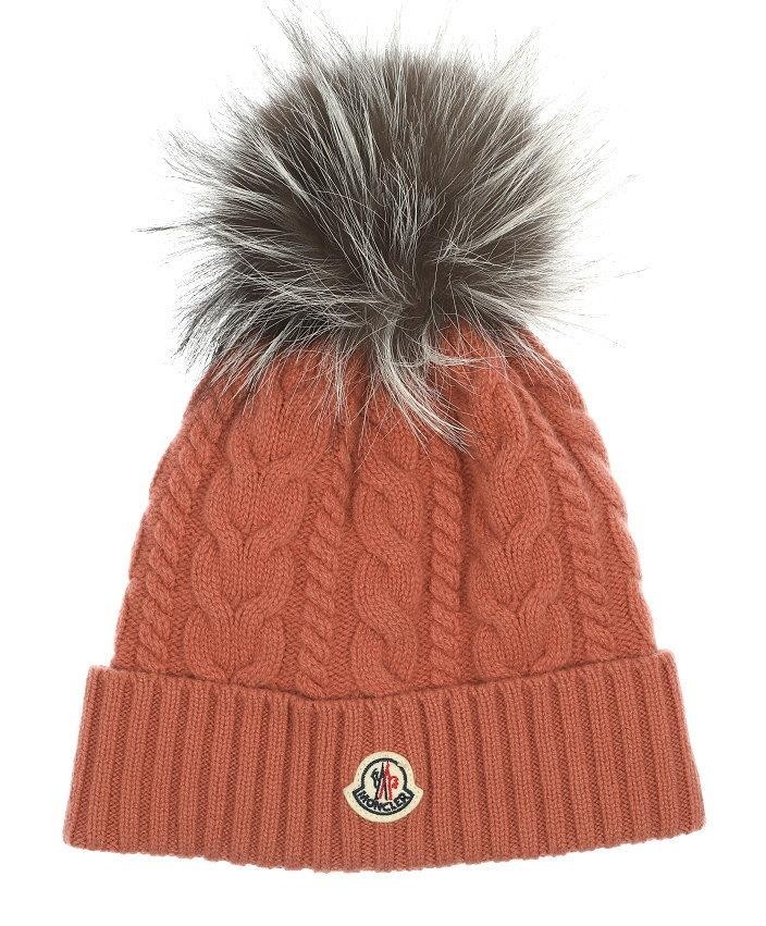 NEW MONCLER DARK PURPLE WOOL POM POM  BEANIE LOGO HAT ONE SIZE RFID CODE NEW MONCLER DARK PURPLE WOOL POM POM BEANIE LOGO HAT ONE  main image 3