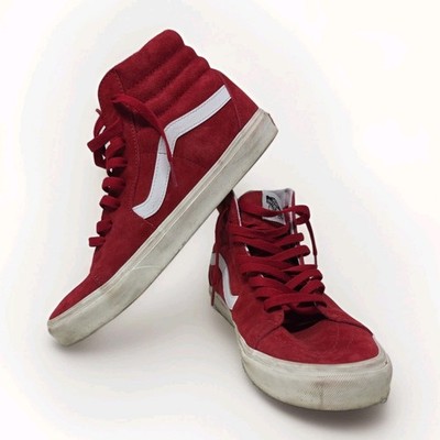 VANS - OFF THE WALL - RED SUEDE HIGHTOP - MEN'S 11 - UK 10 - EUR 44.5 PRE-OWNED 