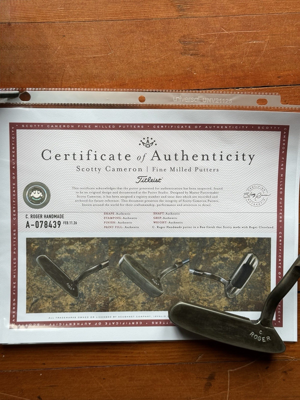 A078439, the certificate in the eBay listing's photos