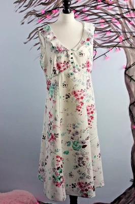 Per Una Linen Cotton Sundress Empire Floral Boho Peasant UK 14-16 EUR 42-44 - Image 1 of 4