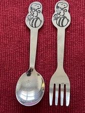    VTG DANARA SNOOPY WOODSTOCK CHILDRENS SPOON AND FORK 1958-65