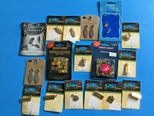 NOS NEW VTG LOT 17 CRAFT JOURNEY CHARMS JEWELRY METAL ZIPPER PULLS ORNAMENTS NOC