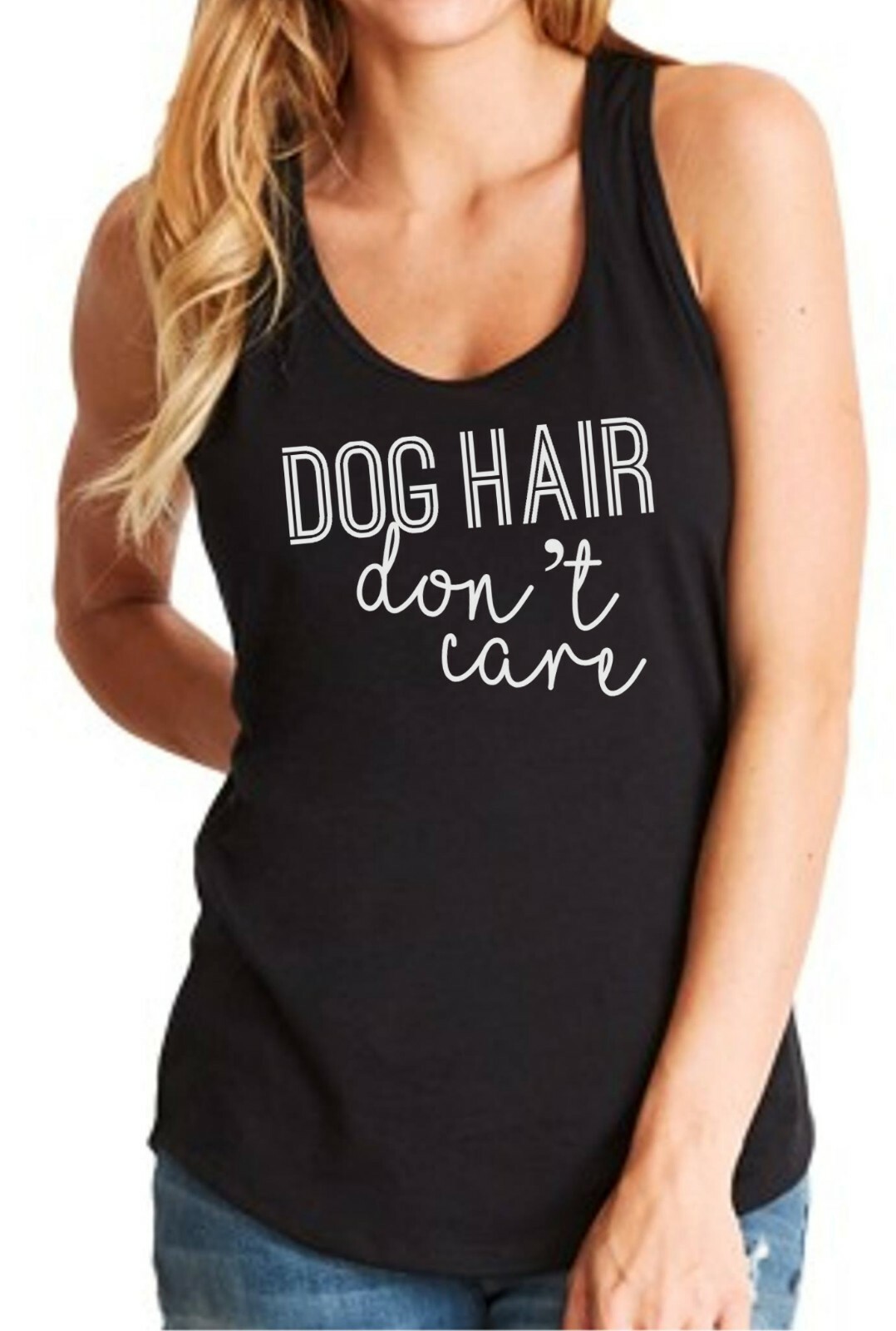 Dog Mom Tank Top - Cute Dog Hair Don't Care Shirt for Animal Lovers-image