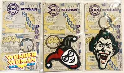 DC Comics Schlüsselanhänger, Official, Wonder Woman, Harlekin, The Joker, Key Rings