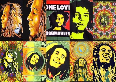 Bob MArly Indian Mandala Wall Hanging Cotton Tapestry Poster Table Hippie Throw