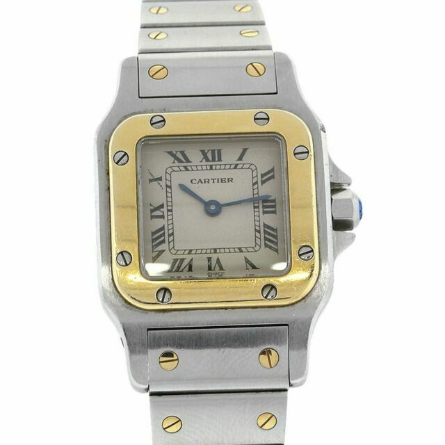 Cartier Santos White Women's Stainless Steel/Yellow Gold Bracelet Watch -  1057930 for sale online | eBay